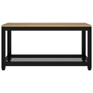 Tavolino Salotto Marrone Chiaro e Nero 90x45x45 cm MDF e Ferro cod mxl 16148