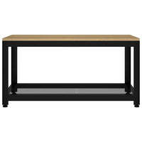 Tavolino Salotto Marrone Chiaro e Nero 90x45x45 cm MDF e Ferro 286081