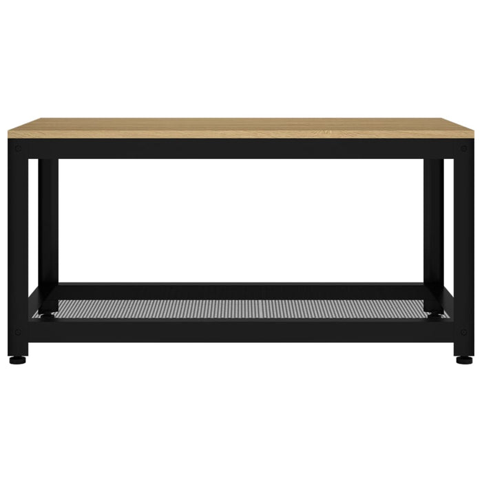 Tavolino Salotto Marrone Chiaro e Nero 90x45x45 cm MDF e Ferro 286081