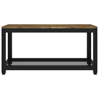 Tavolino Salotto Marrone Scuro e Nero 90x45x45cm in MDF e Ferro 286082