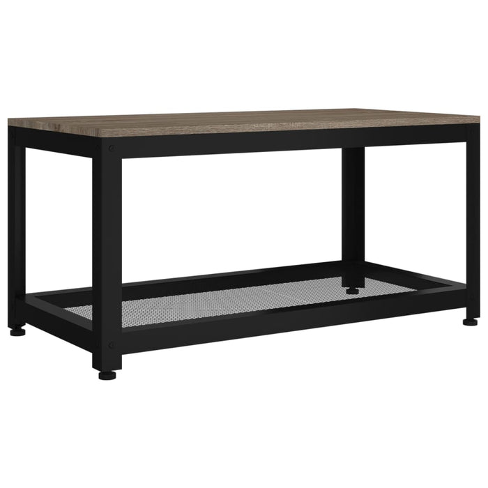 Tavolino da Salotto Grigio e Nero 90x45x45 cm in MDF e Ferro 286083