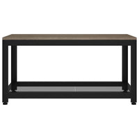 Tavolino da Salotto Grigio e Nero 90x45x45 cm in MDF e Ferro