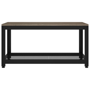 Tavolino da Salotto Grigio e Nero 90x45x45 cm in MDF e Ferro