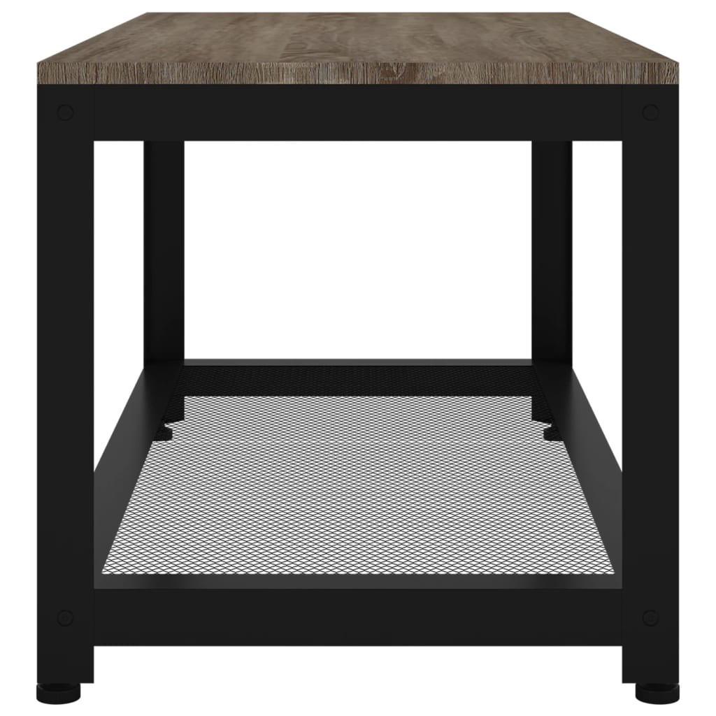 Tavolino da Salotto Grigio e Nero 90x45x45 cm in MDF e Ferro