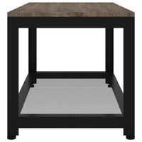 Tavolino da Salotto Grigio e Nero 90x45x45 cm in MDF e Ferro