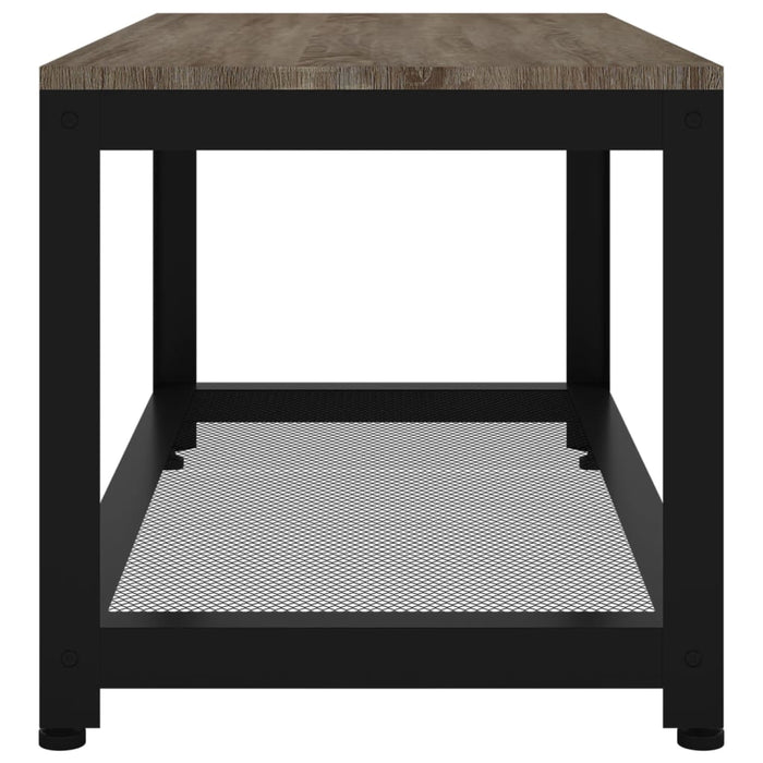 Tavolino da Salotto Grigio e Nero 90x45x45 cm in MDF e Ferro