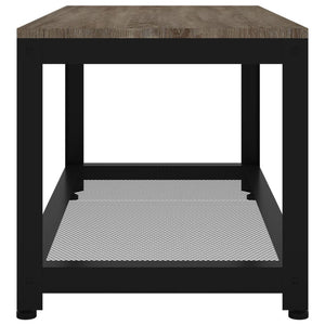Tavolino da Salotto Grigio e Nero 90x45x45 cm in MDF e Ferro 286083