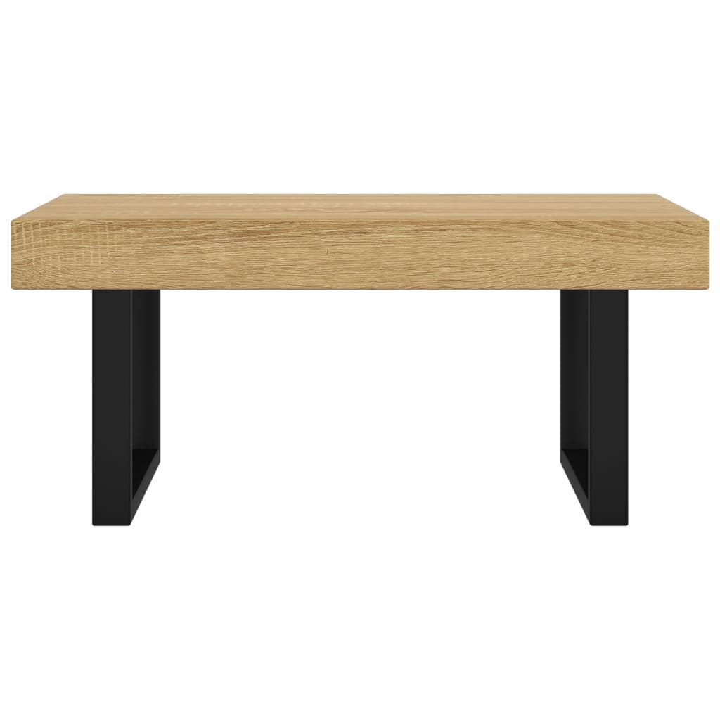 Tavolino Salotto-Tavolino da Soggiorno Marrone Chiaro e Nero 90x45x40 cm MDF e Ferro
