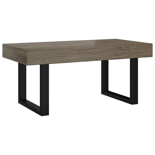 Tavolino da Salotto-Tavolino da soggiorno Grigio e Nero 90x45x40 cm in MDF e Ferro