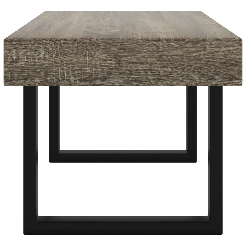 Tavolino da Salotto Grigio e Nero 90x45x40 cm in MDF e Ferro 286101