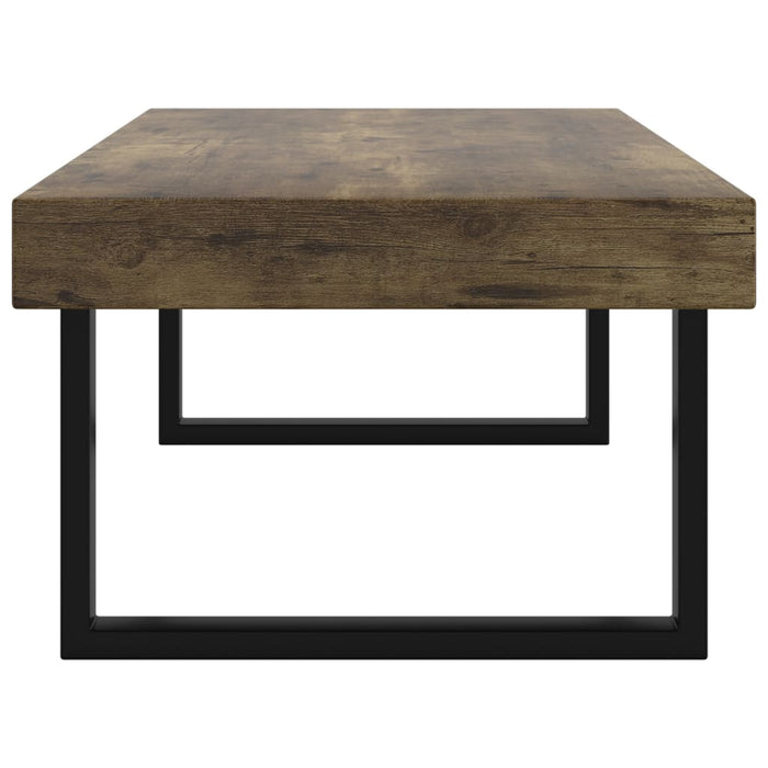 Tavolino Salotto Marrone Scuro e Nero 120x60x40 cm MDF e Ferro