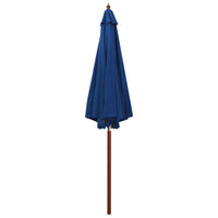Ombrellone da giardino con palo in legno 300 x 258 cm blu 02_0008117