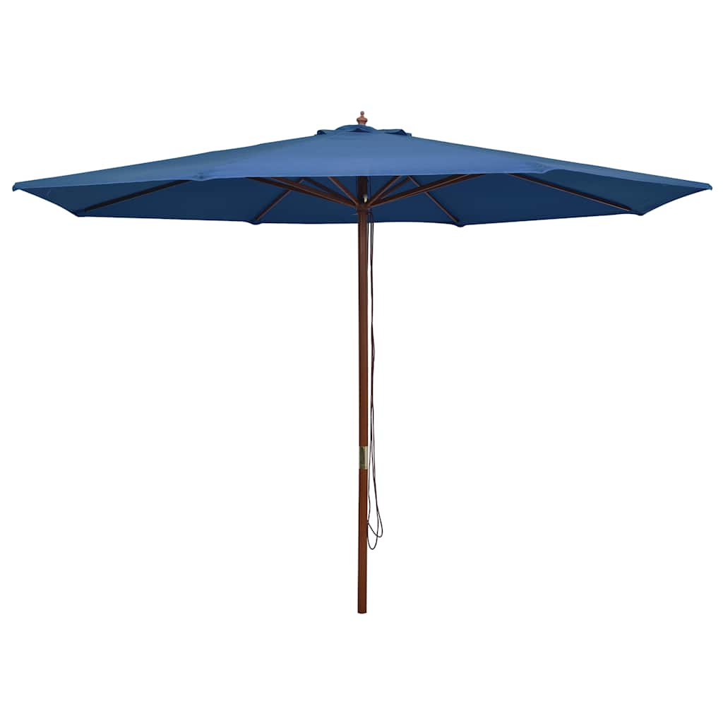 Ombrellone da Esterni con Palo in Legno 350 cm Blu