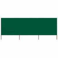 Paravento a 3 Pannelli in Tessuto 400x80 cm Verde