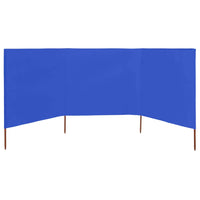 Paravento a 3 Pannelli in Tessuto 400x80 cm Azzurro 47145