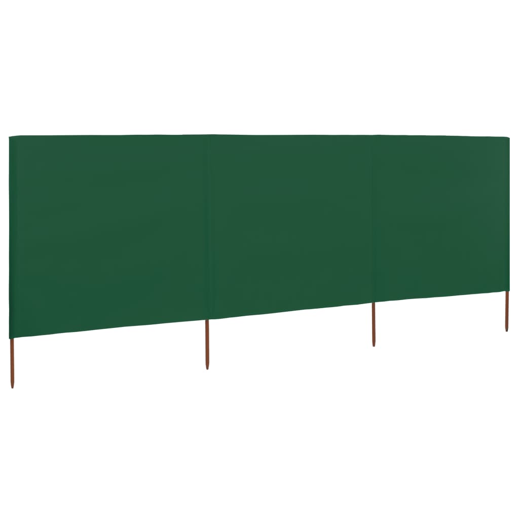 Paravento a 3 Pannelli in Tessuto 400x160 cm Verde cod mxl 54651