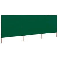 Paravento a 3 Pannelli in Tessuto 400x160 cm Verde 47149