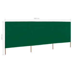 Paravento a 3 Pannelli in Tessuto 400x160 cm Verde 47149