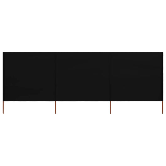 Paravento a 3 Pannelli in Tessuto 400x160 cm Nero cod mxl 54724