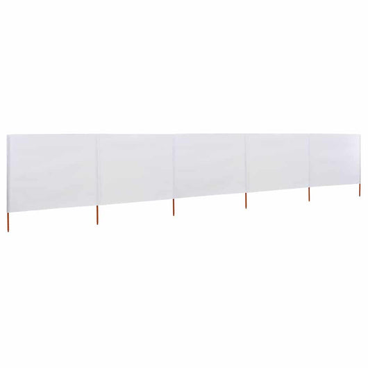 Paravento a 5 Pannelli-Divisorio in Tessuto 600x120 cm Bianco Sabbia