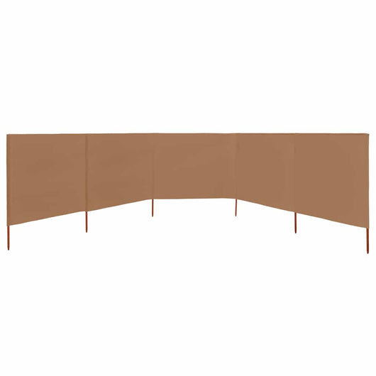 Paravento a 5 Pannelli in Tessuto 600x120 cm Grigio Talpa 47163