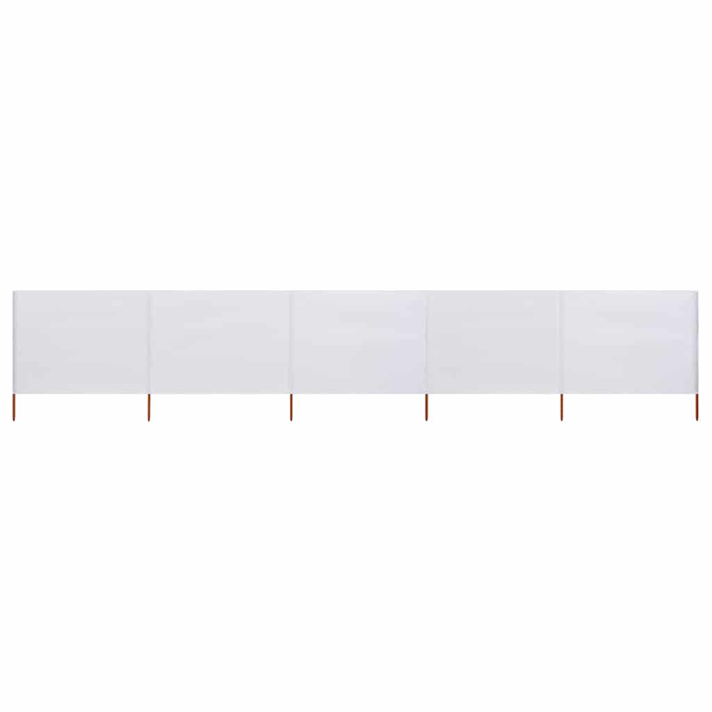 Paravento a 5 Pannelli in Tessuto 600x160 cm Bianco Sabbia cod mxl 54571