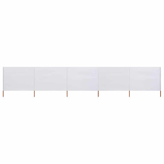 Paravento a 5 Pannelli in Tessuto 600x160 cm Bianco Sabbia cod mxl 54571