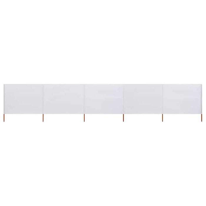 Paravento a 5 Pannelli in Tessuto 600x160 cm Bianco Sabbia cod mxl 54571