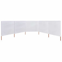 Paravento a 5 Pannelli in Tessuto 600x160 cm Bianco Sabbia cod mxl 54571
