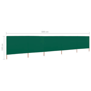 Paravento a 5 Pannelli in Tessuto 600x160 cm Verde cod mxl 55070