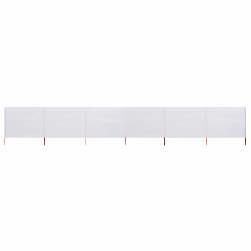 Paravento a 6 Pannelli in Tessuto 800x160 cm Bianco Sabbia cod mxl 63951