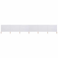 Paravento a 6 Pannelli in Tessuto 800x160 cm Bianco Sabbia cod mxl 63951