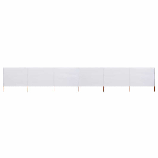 Paravento a 6 Pannelli in Tessuto 800x160 cm Bianco Sabbia cod mxl 63951