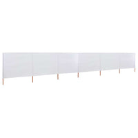 Paravento a 6 Pannelli in Tessuto 800x160 cm Bianco Sabbia cod mxl 63951