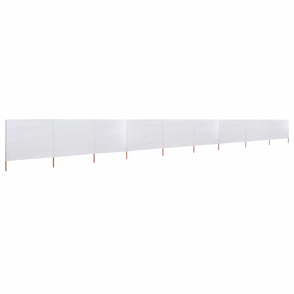 Paravento a 9 Pannelli in Tessuto 1200x160 cm Bianco Sabbia cod mxl 16562