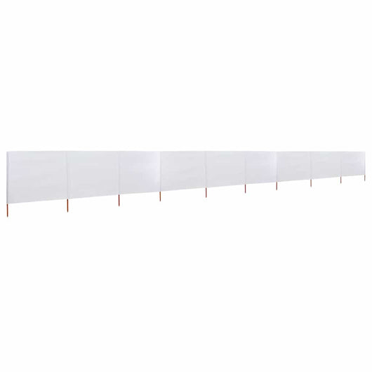 Paravento a 9 Pannelli in Tessuto 1200x160 cm Bianco Sabbia cod mxl 16562