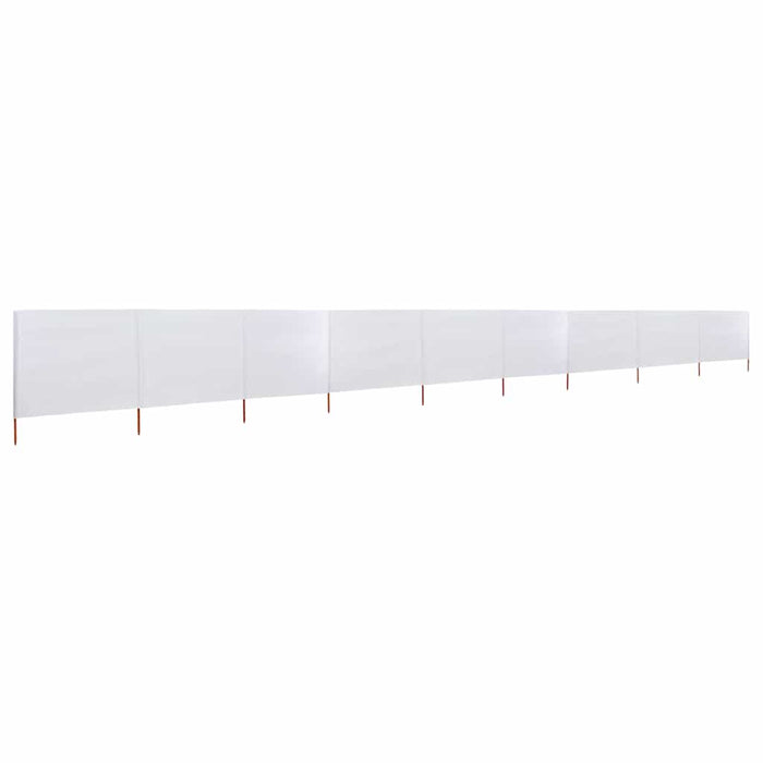 Paravento a 9 Pannelli in Tessuto 1200x160 cm Bianco Sabbia cod mxl 16562