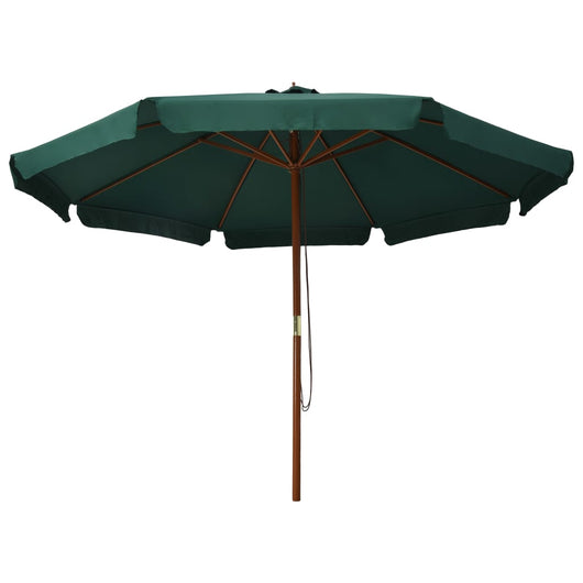 Ombrellone da Esterni con Palo in Legno 330 cm Verde 47213