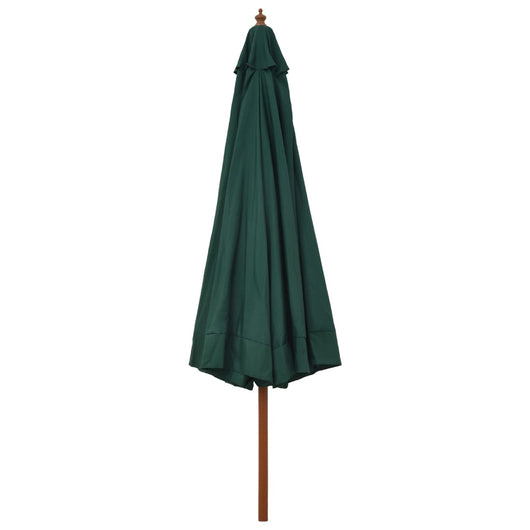 Ombrellone da Esterni con Palo in Legno 330 cm Verde 47213