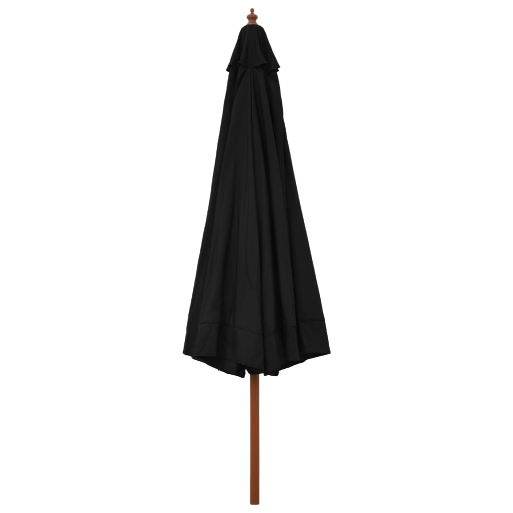 Ombrellone da esterno con palo in legno 330 cm nero 02_0008251