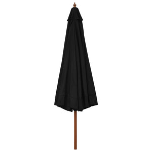 Ombrellone da esterno con palo in legno 330 cm nero 02_0008251