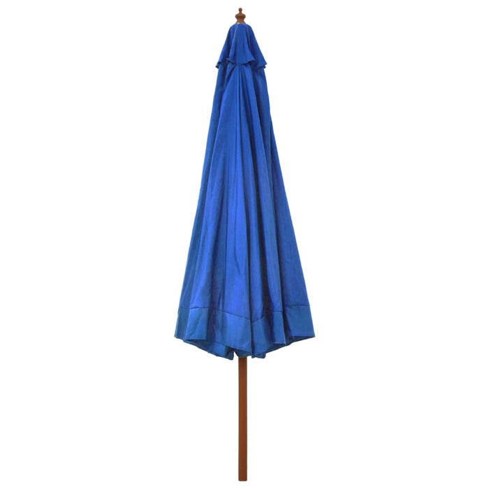 Ombrellone da Esterni con Palo in Legno 330 cm Azzurro 47219