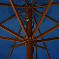 Ombrellone da Esterni con Palo in Legno 330 cm Azzurro 47219