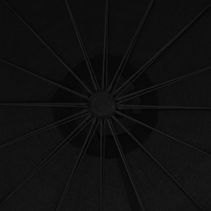 Ombrellone da esterno sospeso palo 3 m alluminio nero 02_0008726