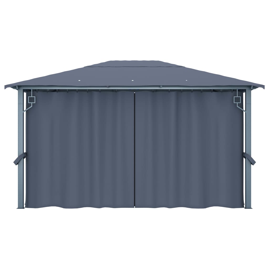 Gazebo con Tenda 400 x 300 cm Antracite in Alluminio 48045
