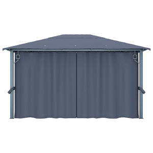 Gazebo con Tenda 400 x 300 cm Antracite in Alluminio 48045
