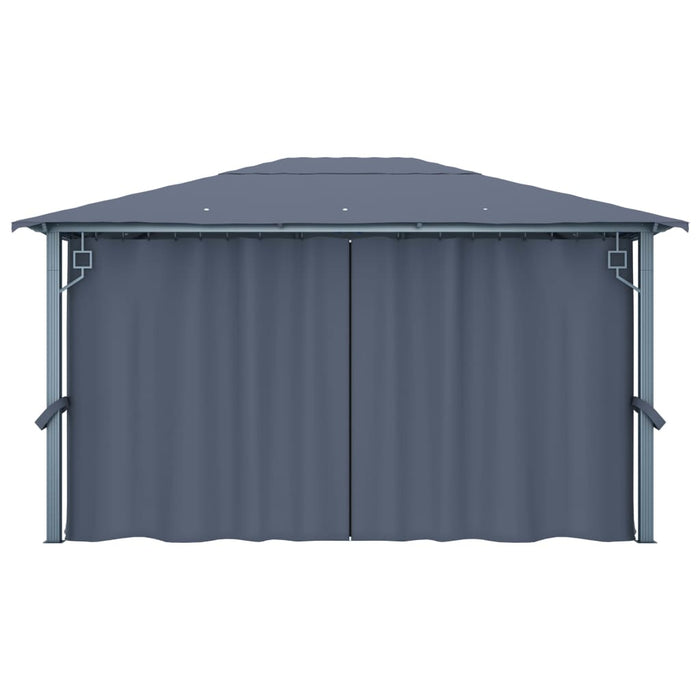 Gazebo con Tenda 400 x 300 cm Antracite in Alluminio 48045