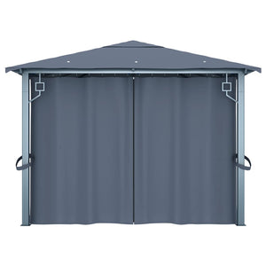 Gazebo con Tenda 400 x 300 cm Antracite in Alluminio 48045