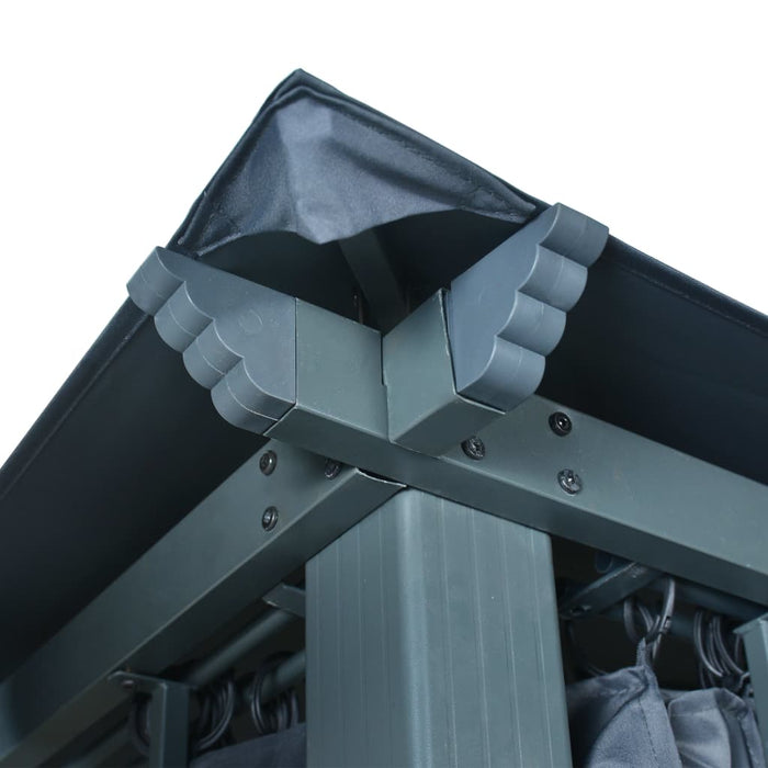 Gazebo con Tenda 400 x 300 cm Antracite in Alluminio 48045