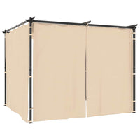 Gazebo con Tende 3x3 m Crema in Acciaio 48050
